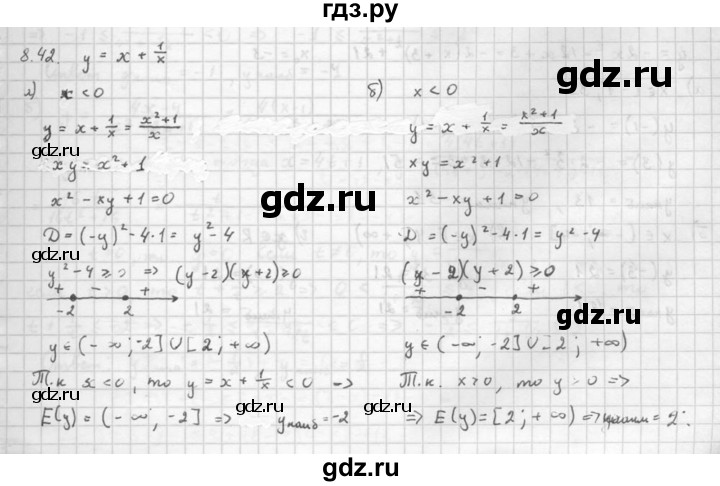 ГДЗ по алгебре 10 класс Мордкович Учебник, Задачник Базовый и углубленный уровень §8 - 8.42, Решебник к задачнику 2016