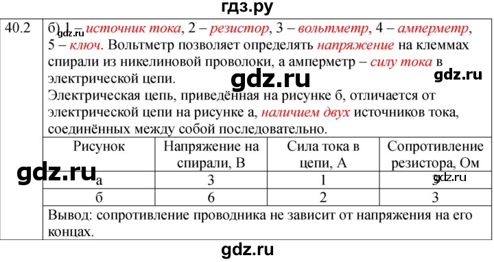 ГДЗ по физике 8 класс Ханнанова рабочая тетрадь (Перышкин) Базовый уровень § 40 - 2, Решебник 2024