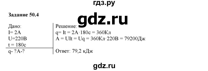 ГДЗ по физике 8 класс Ханнанова рабочая тетрадь (Перышкин) Базовый уровень § 50 - 4, Решебник 2017