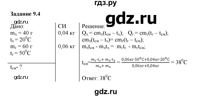 ГДЗ по физике 8 класс Ханнанова рабочая тетрадь (Перышкин) Базовый уровень § 9 - 4, Решебник 2017