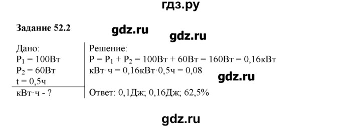 ГДЗ по физике 8 класс Ханнанова рабочая тетрадь  § 52 - 2, Решебник