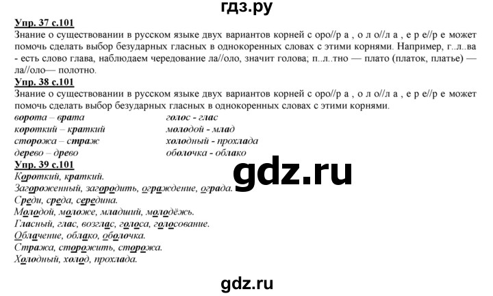 ГДЗ по русскому языку 3 класс Желтовская   часть 1. страница - 101, Решебник №1 2013