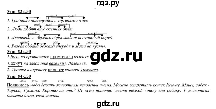 ГДЗ по русскому языку 3 класс Желтовская   часть 1. страница - 30, Решебник №1 2013