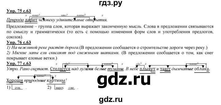 ГДЗ по русскому языку 3 класс Желтовская   часть 1. страница - 63, Решебник №1 2013