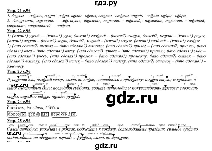 ГДЗ по русскому языку 3 класс Желтовская   часть 1. страница - 96, Решебник №1 2013