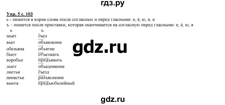 ГДЗ по русскому языку 3 класс Желтовская   часть 2. страница - 103, Решебник №1 2013