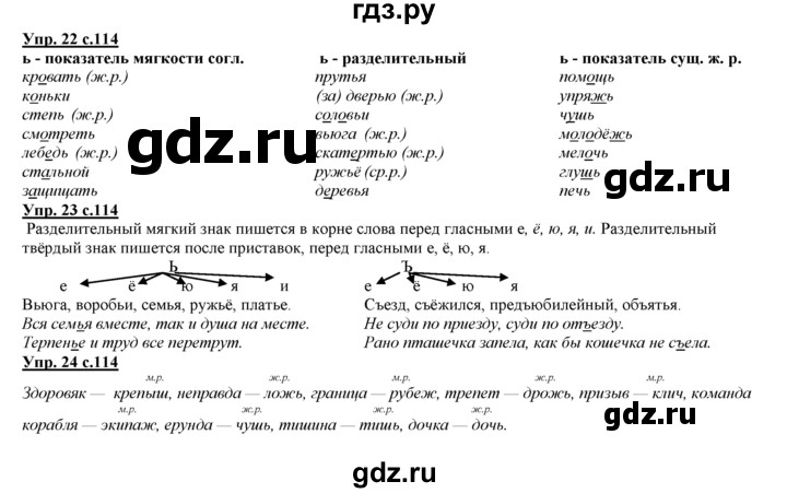 ГДЗ по русскому языку 3 класс Желтовская   часть 2. страница - 114, Решебник №1 2013