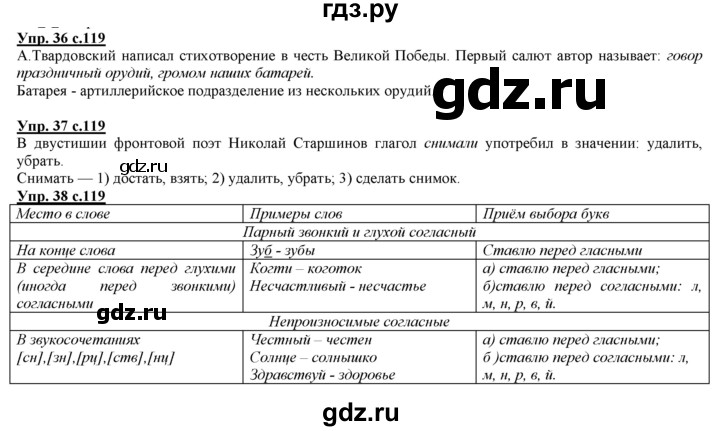 ГДЗ по русскому языку 3 класс Желтовская   часть 2. страница - 119, Решебник №1 2013