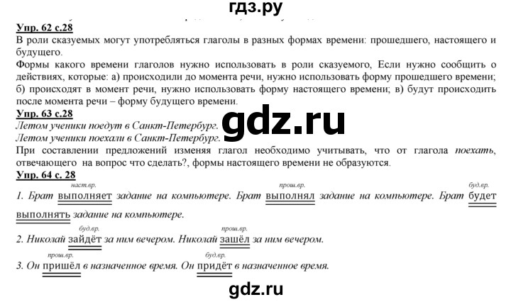 ГДЗ по русскому языку 3 класс Желтовская   часть 2. страница - 28, Решебник №1 2013