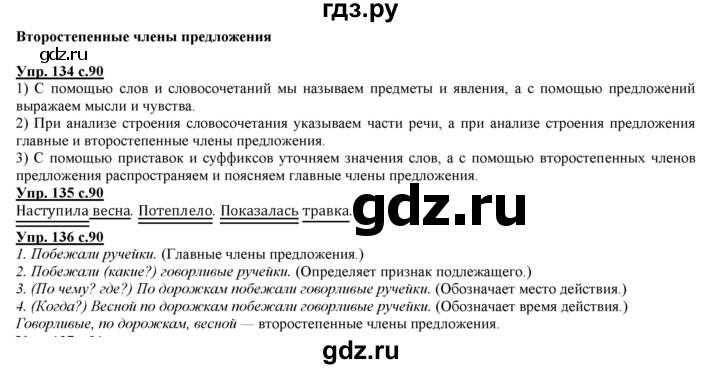 ГДЗ по русскому языку 3 класс Желтовская   часть 2. страница - 90, Решебник №1 2013