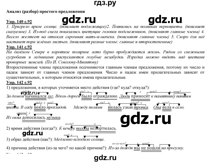 ГДЗ по русскому языку 3 класс Желтовская   часть 2. страница - 92, Решебник №1 2013