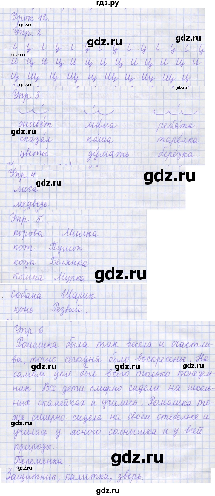 ГДЗ по русскому языку 1 класс Иванов рабочая тетрадь  урок - 12, Решебник 2023