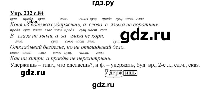 ГДЗ по русскому языку 4 класс Желтовская   часть 2 / упражнение - 232, Решебник №1