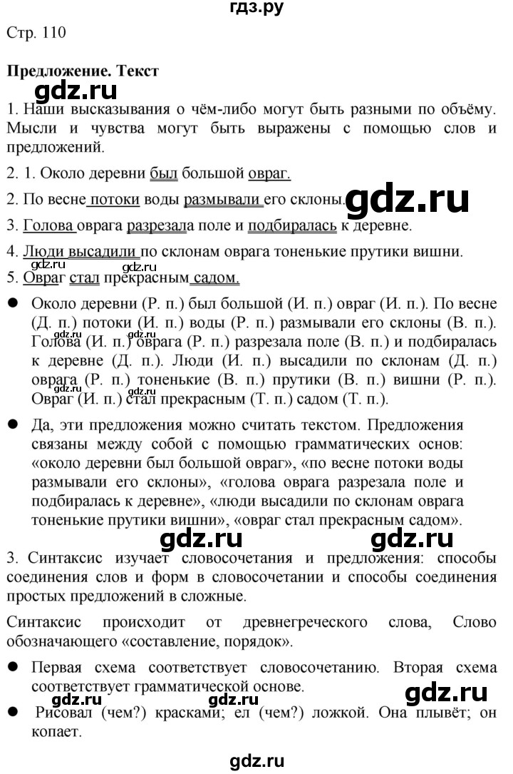 ГДЗ по русскому языку 4 класс Желтовская   часть 2. страница - 110, Решебник 2023