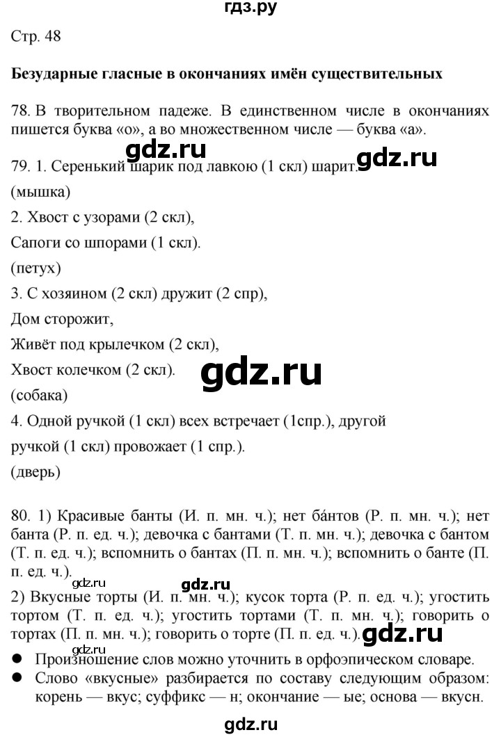 ГДЗ по русскому языку 4 класс Желтовская   часть 2. страница - 48, Решебник 2023