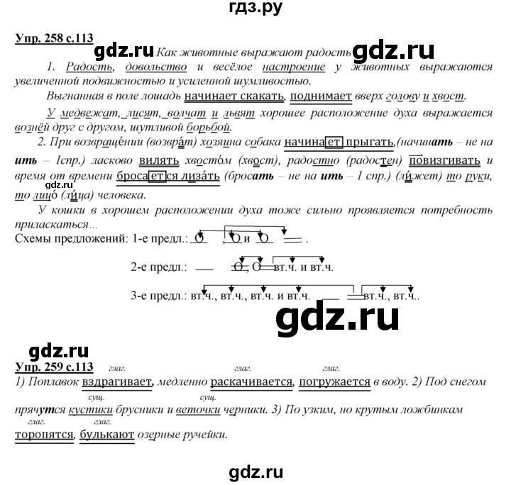 ГДЗ по русскому языку 4 класс Желтовская   часть 1. страница - 113, Решебник №1 2013