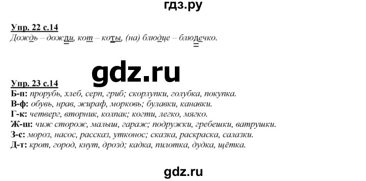 ГДЗ по русскому языку 4 класс Желтовская   часть 1. страница - 14, Решебник №1 2013