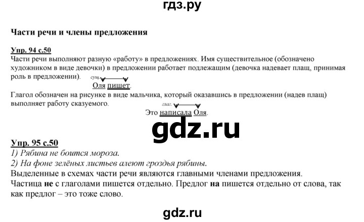 ГДЗ по русскому языку 4 класс Желтовская   часть 1. страница - 50, Решебник №1 2013