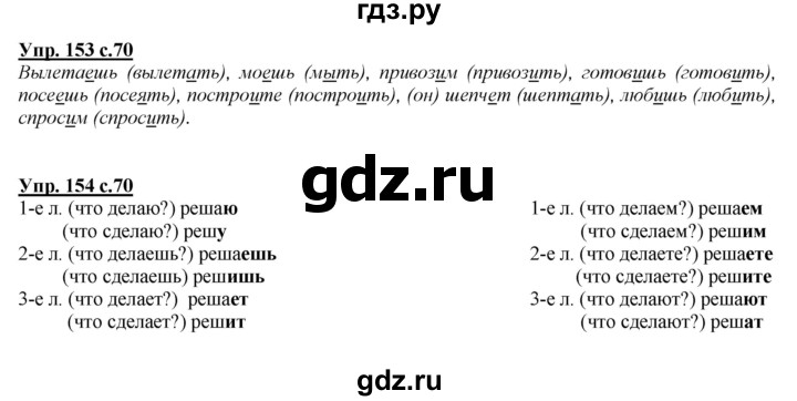 ГДЗ по русскому языку 4 класс Желтовская   часть 1. страница - 70, Решебник №1 2013