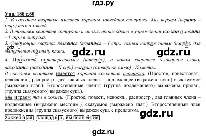 ГДЗ по русскому языку 4 класс Желтовская   часть 1. страница - 80, Решебник №1 2013