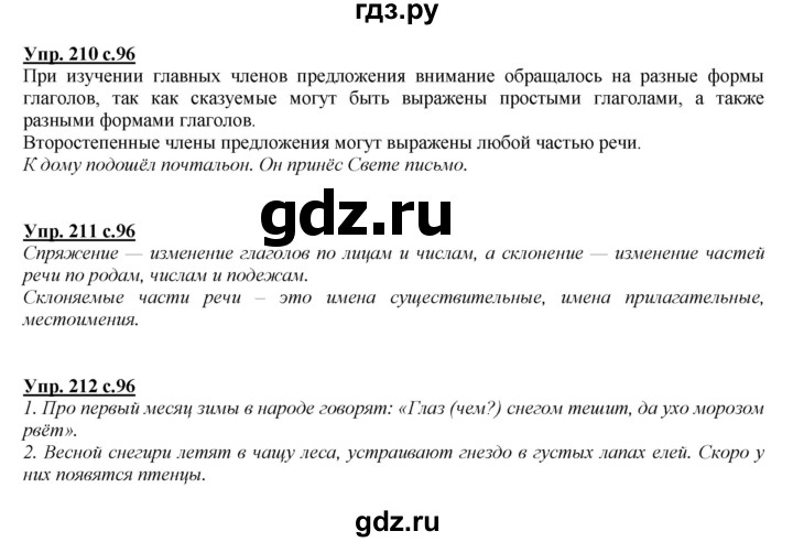 ГДЗ по русскому языку 4 класс Желтовская   часть 1. страница - 96, Решебник №1 2013