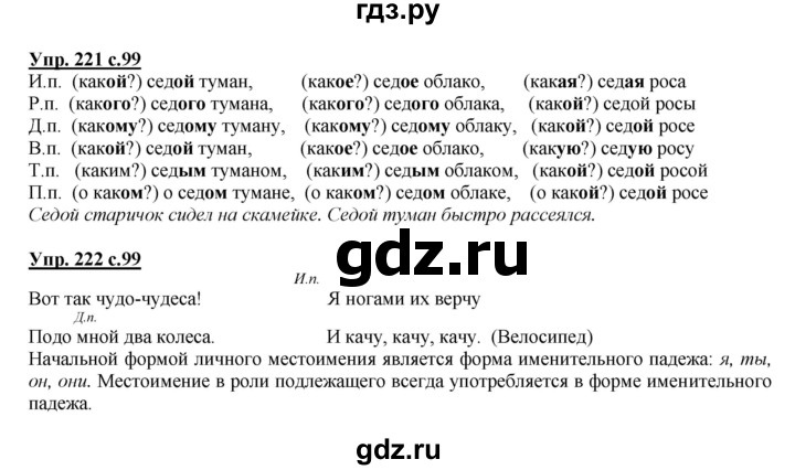 ГДЗ по русскому языку 4 класс Желтовская   часть 1. страница - 99, Решебник №1 2013