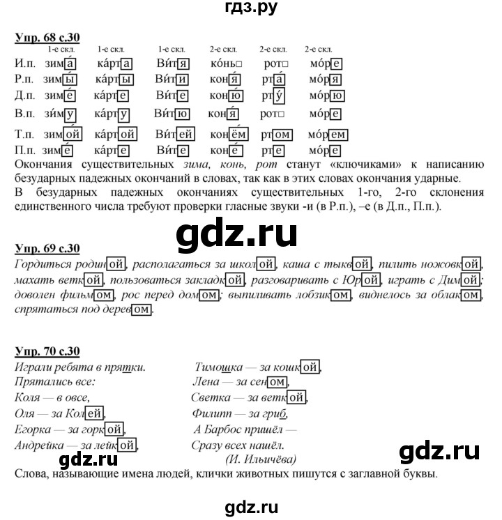 ГДЗ по русскому языку 4 класс Желтовская   часть 2. страница - 30, Решебник №1 2013