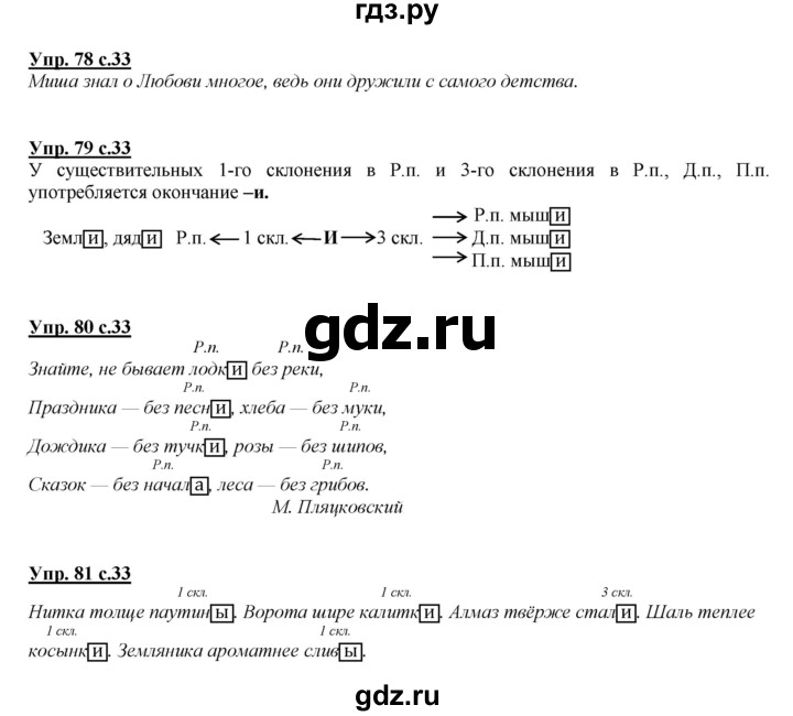 ГДЗ по русскому языку 4 класс Желтовская   часть 2. страница - 33, Решебник №1 2013