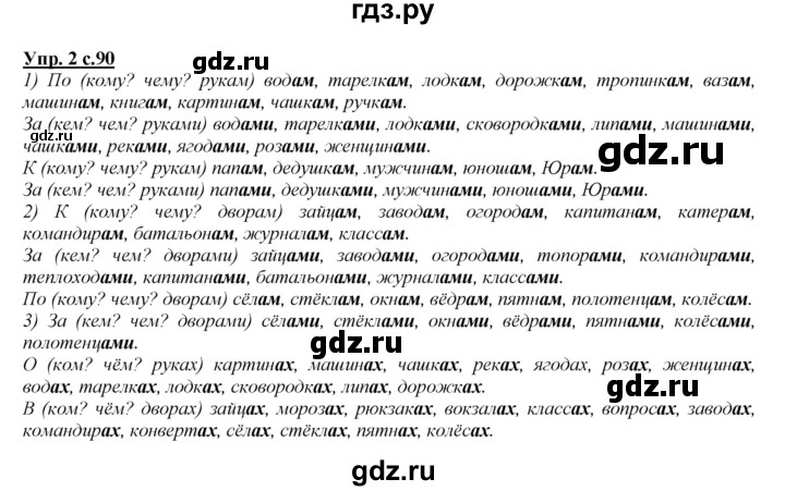 ГДЗ по русскому языку 4 класс Желтовская   часть 2. страница - 90, Решебник №1 2013