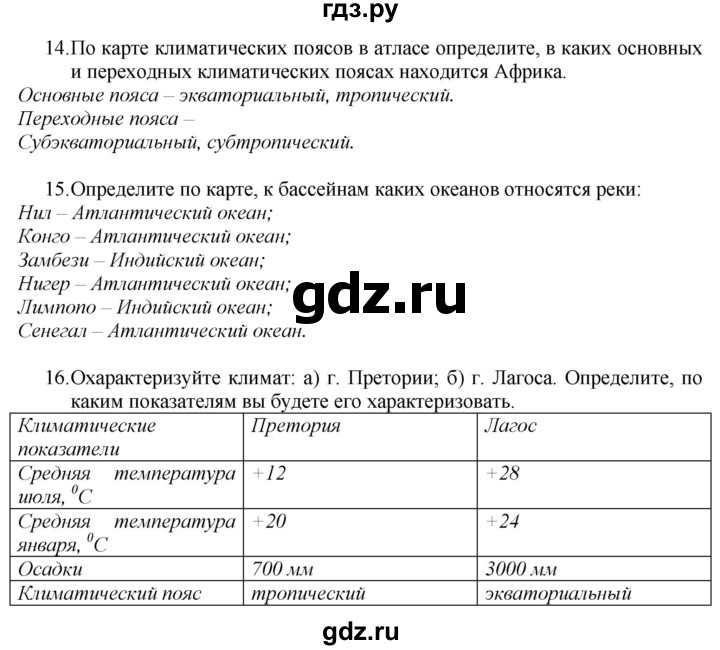 ГДЗ по географии 7 класс  Николина мой тренажер (Алексеев)  страница - 32, Решебник 2015