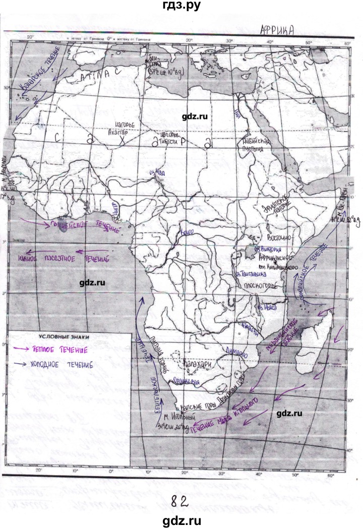 Страницы контурной карты по географии 7 класс