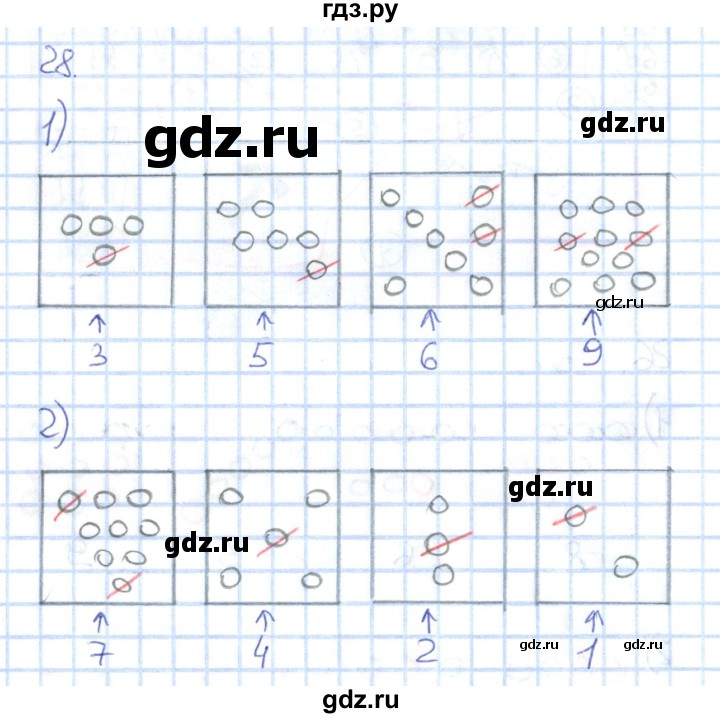 ГДЗ по математике 1 класс Истомина рабочая тетрадь  часть 1. упражнение - 28, Решебник №1 к тетради 2022