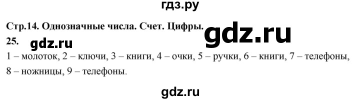 ГДЗ по математике 1 класс Истомина рабочая тетрадь  часть 1. упражнение - 25, Решебник 2023