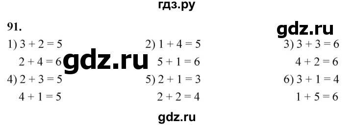 ГДЗ по математике 1 класс Истомина рабочая тетрадь  часть 1. упражнение - 91, Решебник 2023