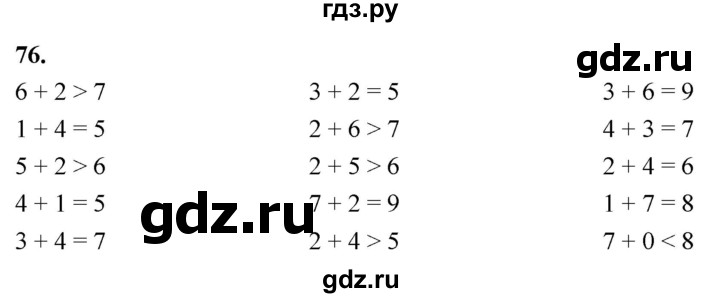 ГДЗ по математике 1 класс Истомина рабочая тетрадь  часть 2. упражнение - 76, Решебник 2023