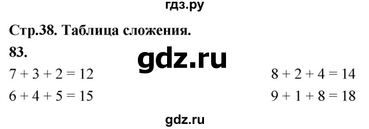 ГДЗ по математике 1 класс Истомина рабочая тетрадь  часть 2. упражнение - 83, Решебник 2023