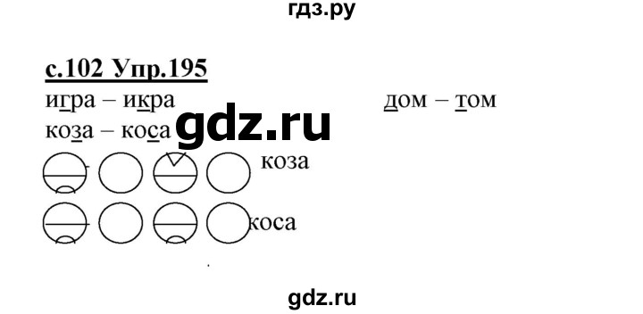 ГДЗ по русскому языку 1 класс Климанова   упражнение - 195, Решебник №1 2020