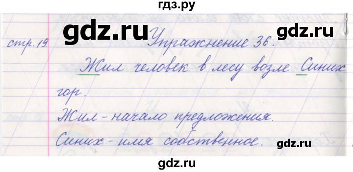 ГДЗ по русскому языку 1 класс Климанова   упражнение - 36, Решебник №1 2016