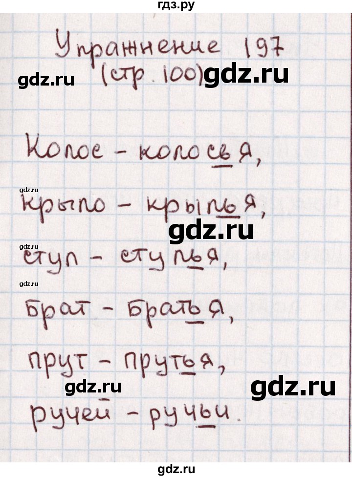 ГДЗ по русскому языку 1 класс Климанова   упражнение - 197, Решебник №2 2016