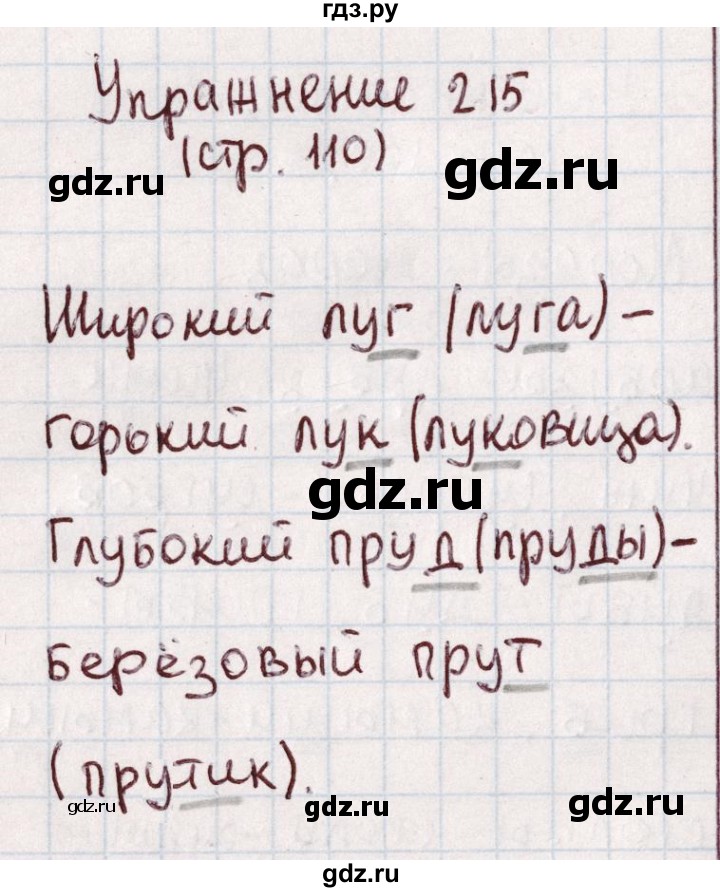 ГДЗ по русскому языку 1 класс Климанова   упражнение - 215, Решебник №2 2016