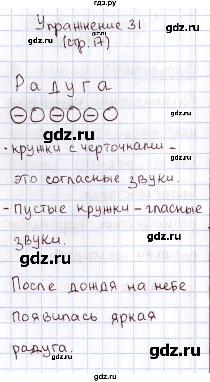 ГДЗ по русскому языку 1 класс Климанова   упражнение - 31, Решебник №2 2016