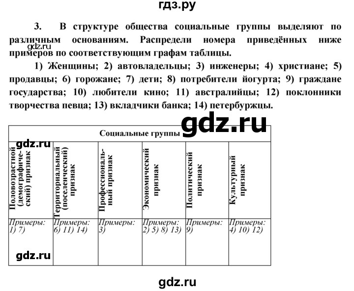 ГДЗ по обществознанию 8 класс Котова рабочая тетрадь (Боголюбов)  § 13 - 3, Решебник №1