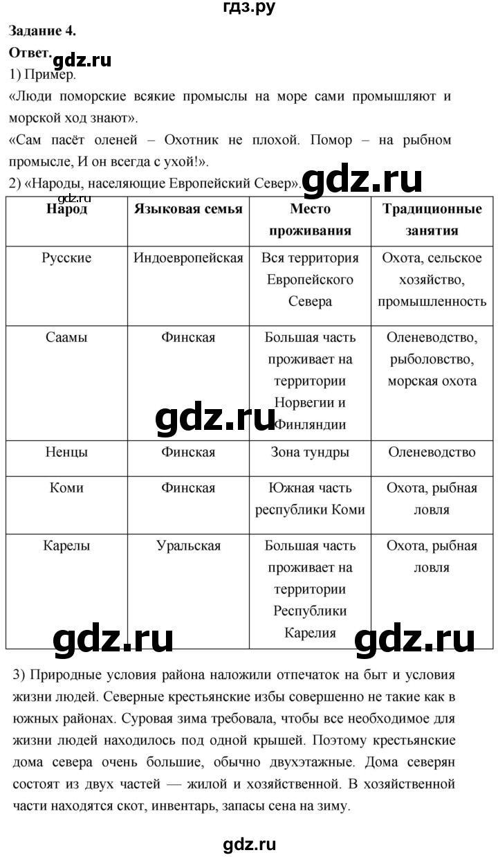 ГДЗ по географии 9 класс  Николина Мой тренажер  Европейский Север (Европейский Северо-Запад) - 4, Решебник 2024