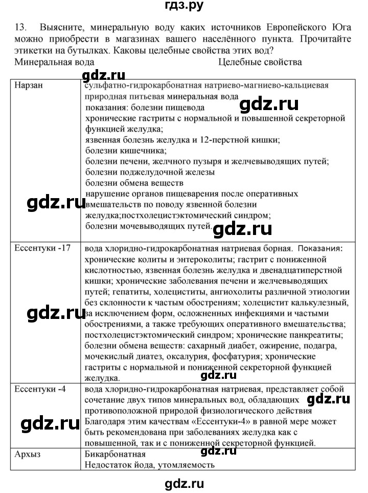 ГДЗ по географии 9 класс  Николина Мой тренажер  Европейский Юг - 13, Решебник 2016