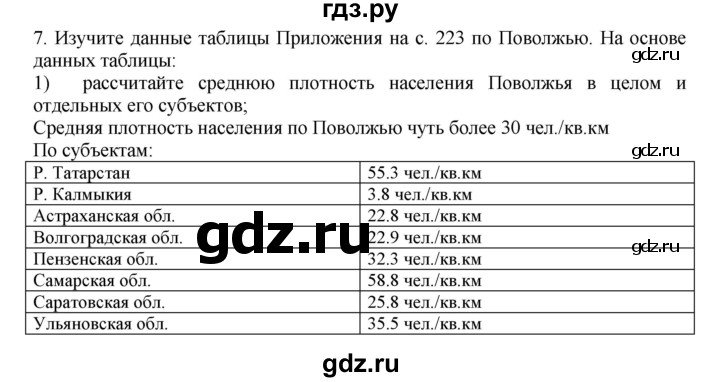 ГДЗ по географии 9 класс  Николина Мой тренажер  Поволжье - 7, Решебник 2016