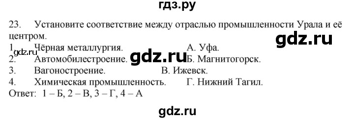 ГДЗ по географии 9 класс  Николина Мой тренажер  Урал - 23, Решебник 2016