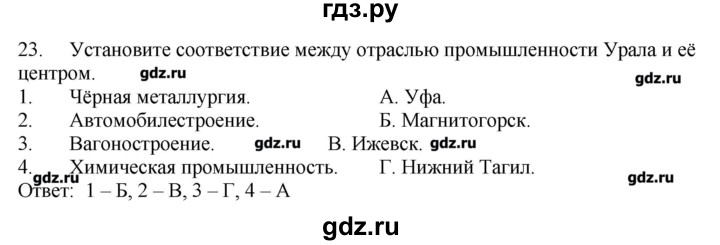 ГДЗ по географии 9 класс  Николина тренажер  Урал - 23, Решебник