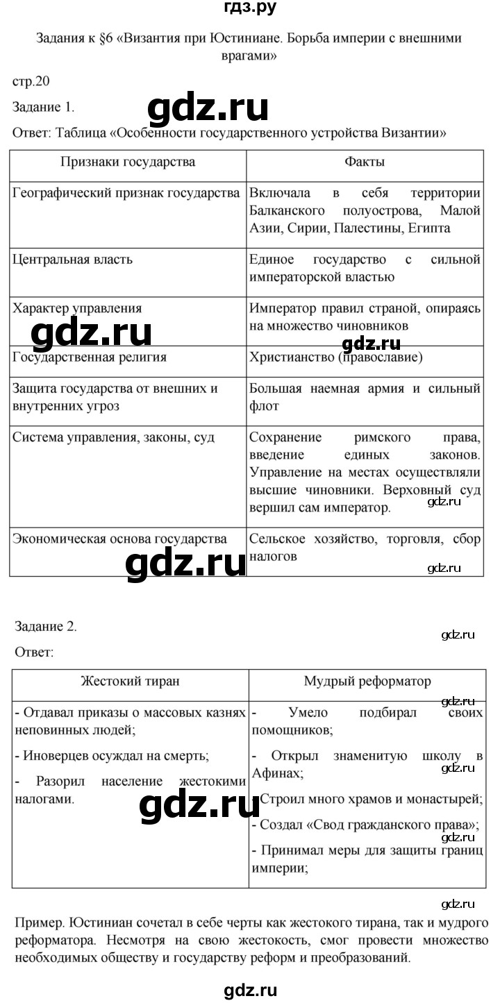 ГДЗ по истории 6 класс  Крючкова рабочая тетрадь Средние века (Агибалов)  страница - 20, Решебник 2025