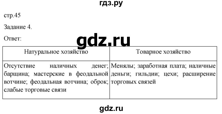 ГДЗ по истории 6 класс  Крючкова рабочая тетрадь Средние века (Агибалов)  страница - 45, Решебник 2025
