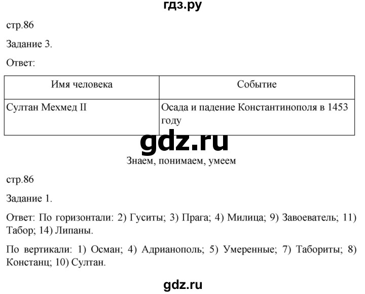 ГДЗ по истории 6 класс  Крючкова рабочая тетрадь Средние века (Агибалов)  страница - 86, Решебник 2025